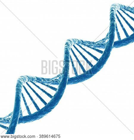 3d Render Of Dna Molecule Structure. Dna Abstract, Concept Dna Futuristic On Hi Tech Blue Background