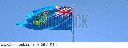 3d Rendering Of The National Flag Of Pitcairn Islands Waving In The Wind