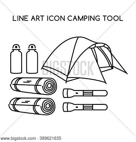 Line Art Icon Camping Tool For Your Brand