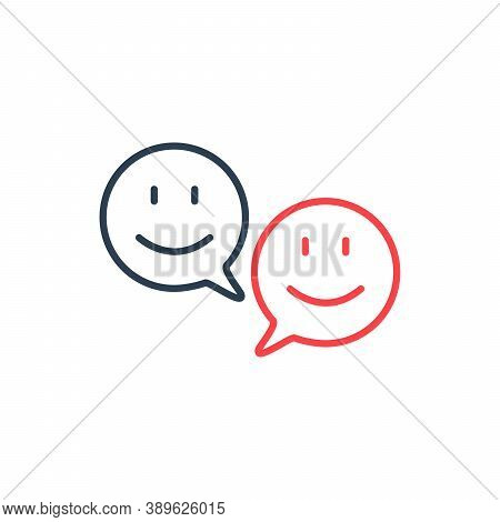 Happy Face Chat Speech Bubble Symbol. Smile Icon. Modern Ui Website Navigation. Stock Vector Illustr