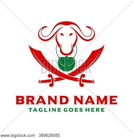 Buffalo And Sword Head Logo Your Company