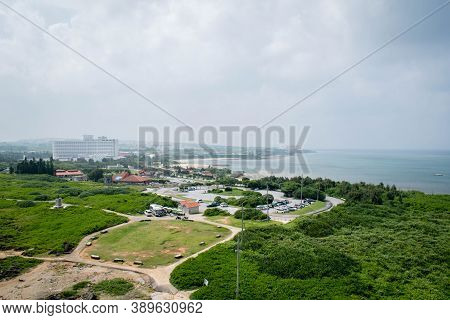 Cape Zanpa Skyline, Beach Park And Shoreline