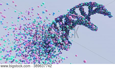 3d Render Of Dna Molecule Structure. Dna Abstract Medical And Health Care Background. Concept Dna Fu