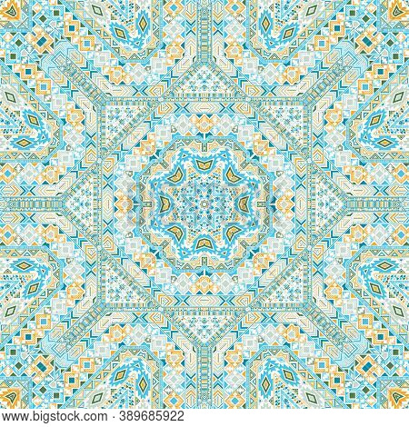 Decorative Seamless Pattern With Geometric Elements Structure. Graphic Tribal Motif. Wallpaper Print