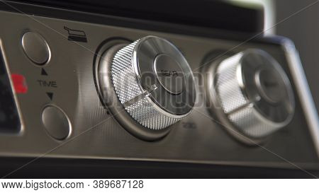 Close Up Of Details Of Home Use Electric Grill At The Shop Of Home Appliances. Household Utensils. S