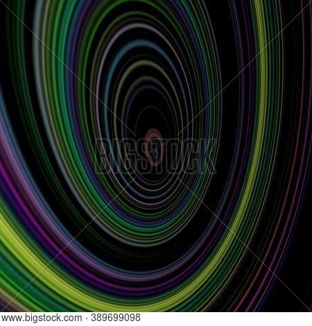 Elliptic Colorful Lines. Abstract Background Design Of Colorful Ircle Shapes Of The Subject Of Digit
