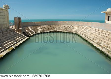 View On The Keerimalai Hot Springs On The Northern Coast Of Jaffna, Sri Lanka. Horizontal