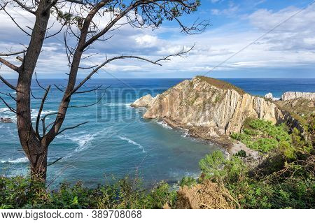 View Of Sea Coast Close To Playa Del Silencio Beach In Asturias, Spain