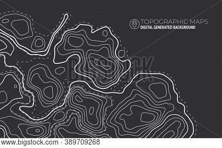 Stylized Height Of Topographic Contour In Lines. Concept Of A Conditional Geography Scheme And Terra