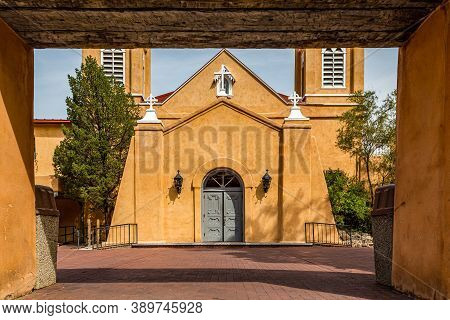 Albuquerque, Nm / Usa - September 20, 2016: San Felipe De Neri Church Is A Historic Catholic Church 