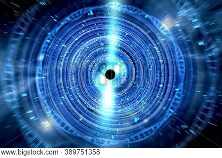 Universe Black Hole With Abstract Dna Strand Double Helix Space Background 3d Illustration