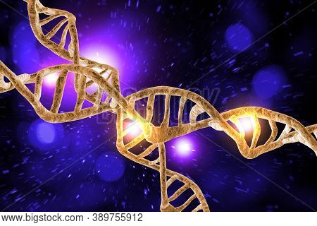 Abstract Dna Strand Double Helix Genetics 3d Illustration