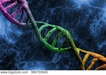 Abstract Dna Strand Double Helix Genetics 3d Illustration