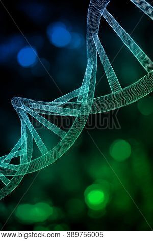 Abstract Dna Strand Double Helix Genetics 3d Illustration