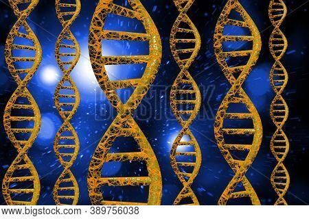 Abstract Dna Strand Double Helix Genetics 3d Illustration