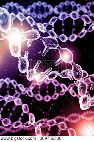 Abstract Dna Strand Double Helix Genetics 3d Illustration