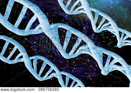 Abstract Dna Strand Double Helix Genetics 3d Illustration