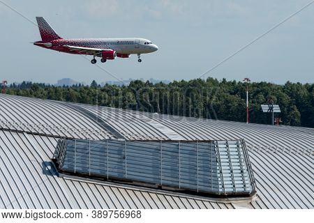 July 2, 2019, Moscow, Russia. Airplane Airbus A319-100 Rossiya - Russian Airlines At Vnukovo Airport