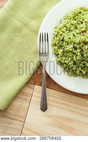 Simple Yet Flavorful Mexican Green Rice Made With Onions Cilantro And Spinach