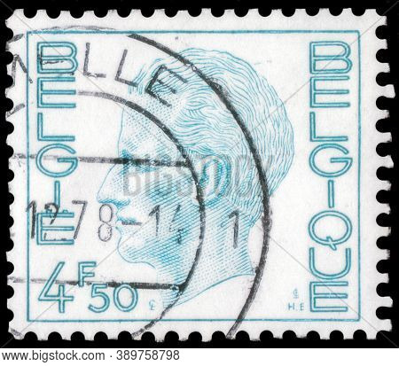 Saint Petersburg, Russia - September 18, 2020: Postage Stamp Issued In Belgium The Image Of The King