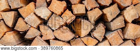Wall Firewood , Background Of Dry Chopped Firewood Logs In A Pile. Firewood Texture. Stack Of Dry Ch
