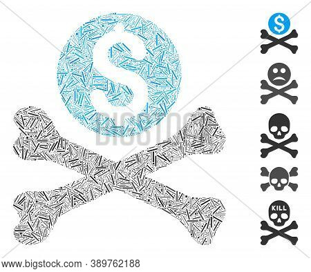 Hatch Mosaic Based On Mortal Debt Icon. Mosaic Vector Mortal Debt Is Created With Scattered Hatch Sp
