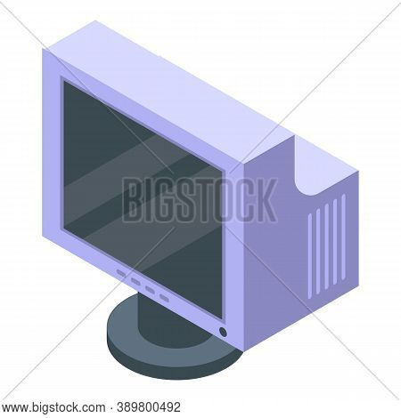 Flatron Monitor Icon. Isometric Of Flatron Monitor Vector Icon For Web Design Isolated On White Back