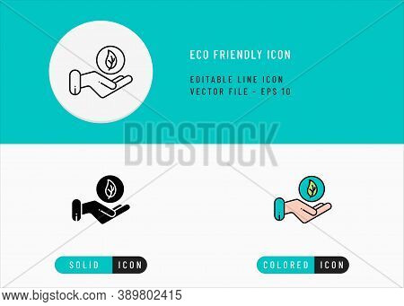 Eco Friendly Icons Set Editable Stroke Vector Illustration. Safe Biodegradable Concept. Icon Line St