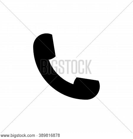 Old Telephone Receiver Black Icon On White Background. Vector Eps10