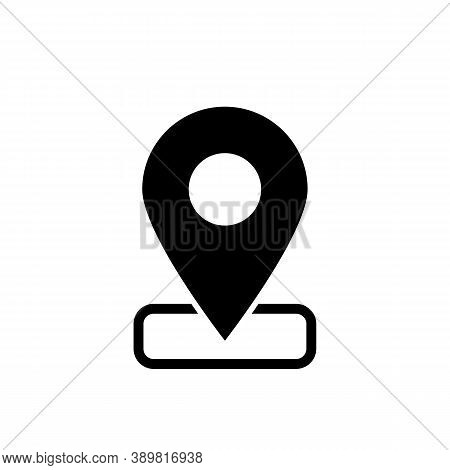 Map Label Icon Black On A White Background. Location. My Location. Vector Eps10
