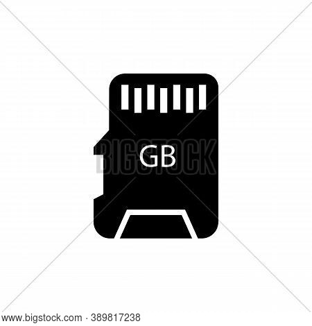 Micro Flash Drive For Smartphones Black On A White Background.