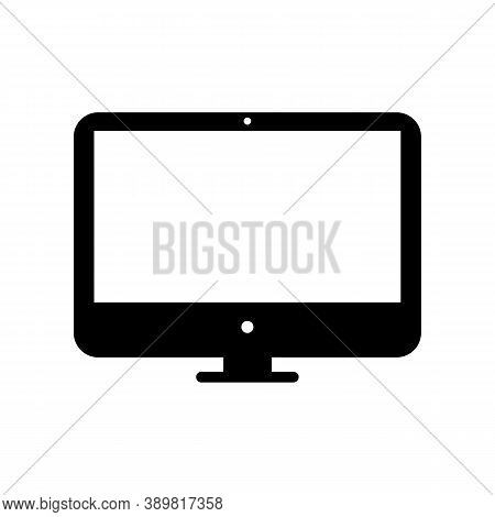 Monitor Icon Black On A White Background. Screen. Vector Eps10