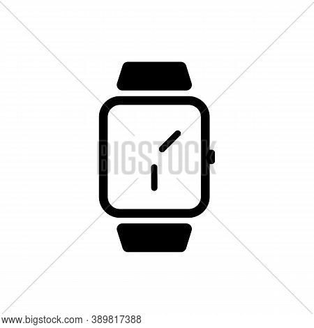 Smart Watch Is Square. Black Icon On A White Background. Vector Eps10
