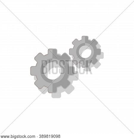 Settings Icon Black Gray With Shadow. Vector Eps10