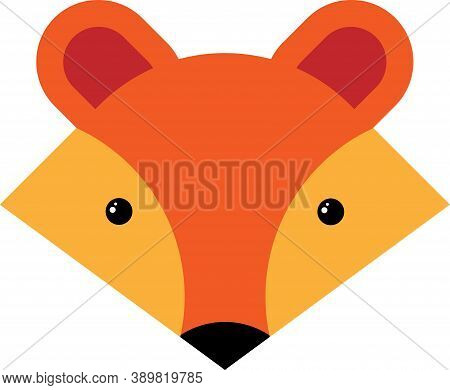 Flat Fox Face Vector, Illustration, Logo Design.