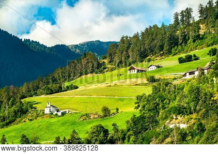 St. Stefan Chapel Near Marienberg Abbey In Burgeis - South Tyrol, Italy
