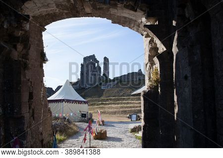 Views Of The Inside Of Corfe Castle In Corfe, Dorset In The Uk, Taken On The 22nd July 2020