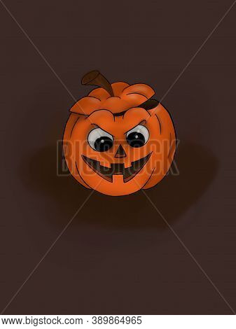 Illustration Pumping Halloween . Orange Horror . Pumping Halloween