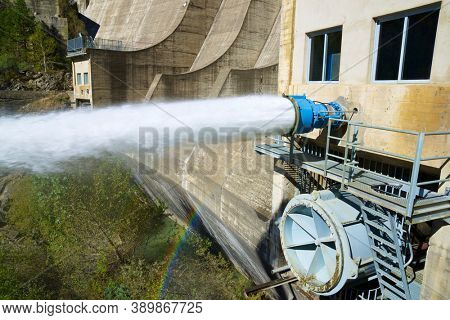 Bubal Dam in Tena Valley, Pyrenees, Huesca province, Aragon in Spain.