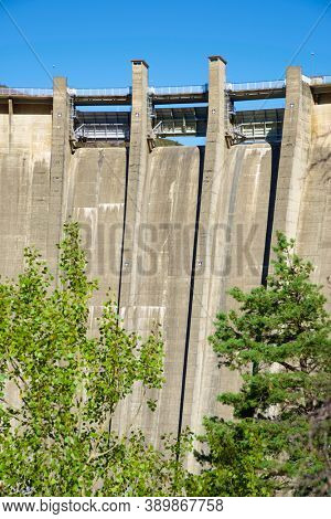 Bubal Dam in Tena Valley, Pyrenees, Huesca province, Aragon in Spain.