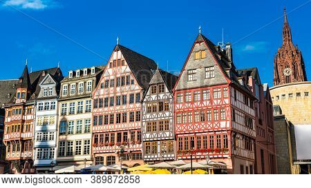 Traditional Houses At Romerberg In Frankfurt Am Main, Germany