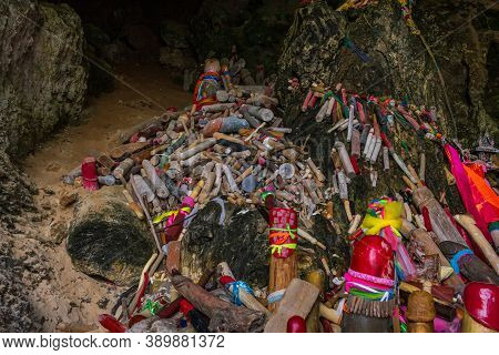 Phra Nang Cave Should Be Treated With Respect By Anybody Visiting There. Fishermen And Boatmen Still