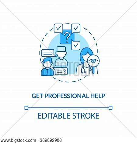 Get Professional Help Concept Icon. Telemedical Consultation. Innovational Doctor Services. Medical 