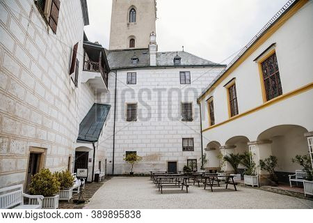Medieval Castle Rozmberk Nad Vltavou, South Bohemia, Czech Republic, September 26, 2020