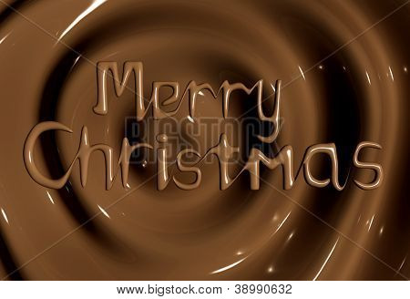 Chokolade glædelig jul lykønskningskort baggrund 3d illustration