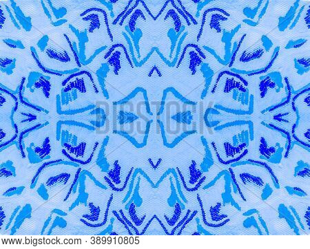 Seamless Fur. Turquoise Acrylic Paint Strokes.