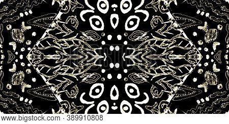 Seamless Fabric Design. Gray Watercolor Ethnic