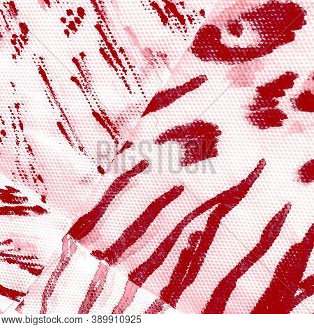 Grunge Animal Background. Fashion Line Art