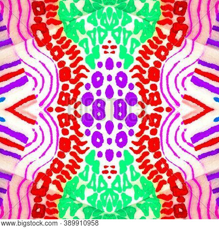 Tribal Ethnic Mandala Decor. Rainbow Aztec