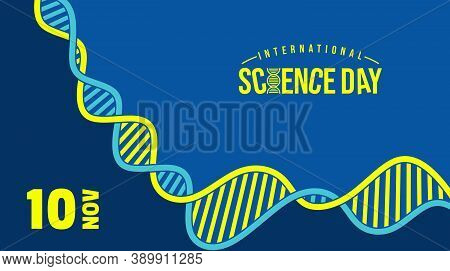 World Science Day For Peace And Development Background Design With Dna. Good Background Template For